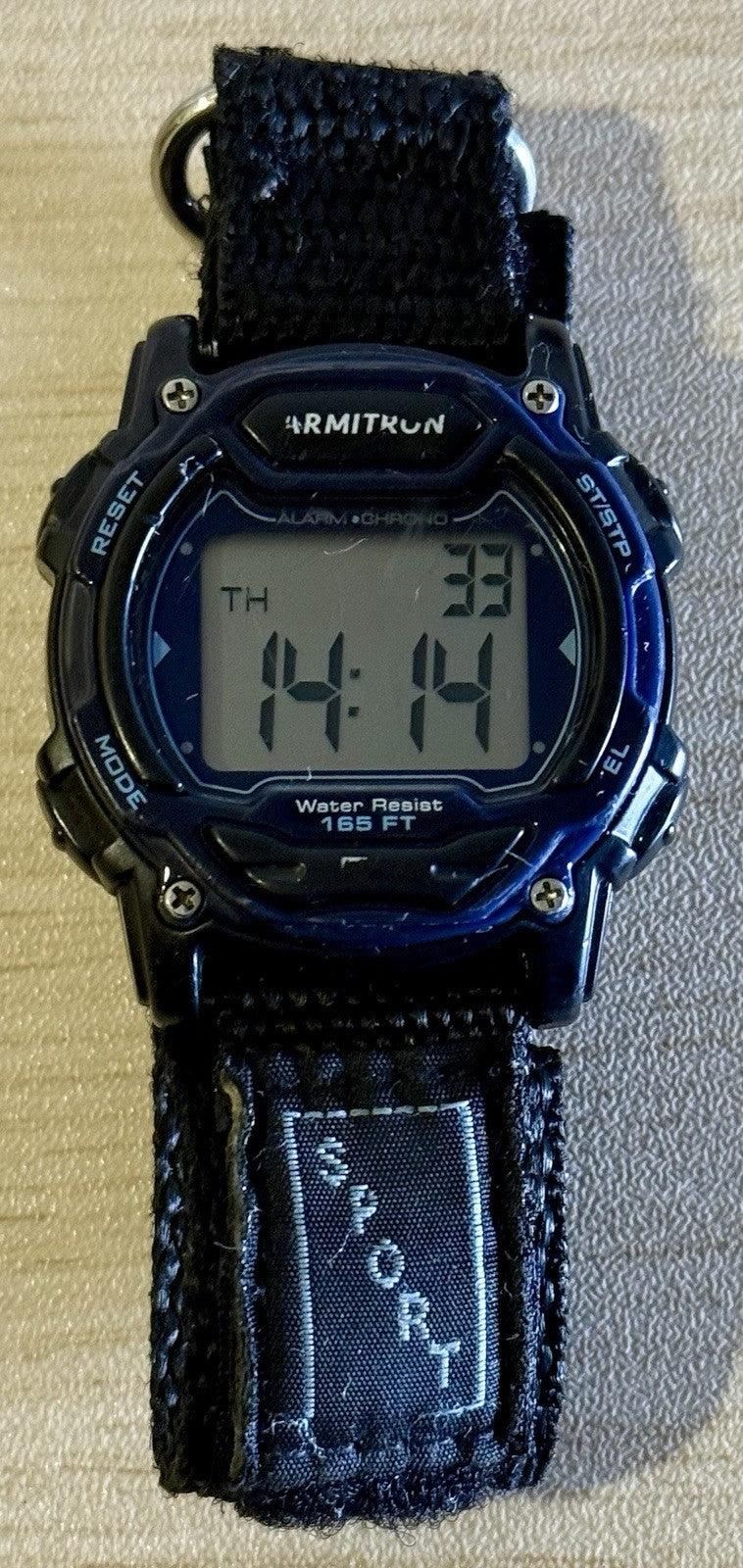 Armitron Sport Unisex Digital Chronograph Nylon Strap Watch, 45-7004 Blue 