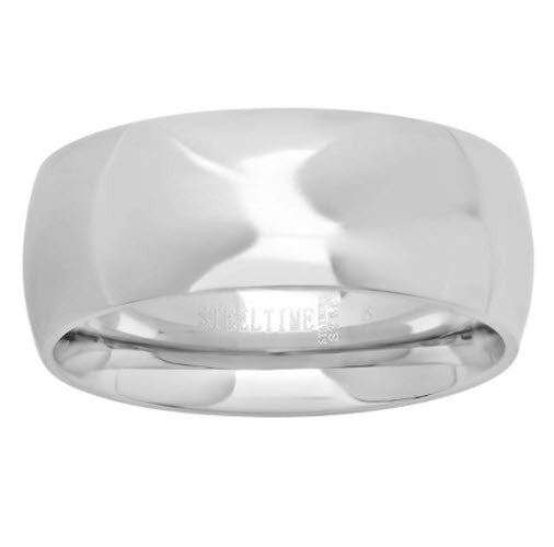 Stainless Steel wedding Band 8mm Sizes 11