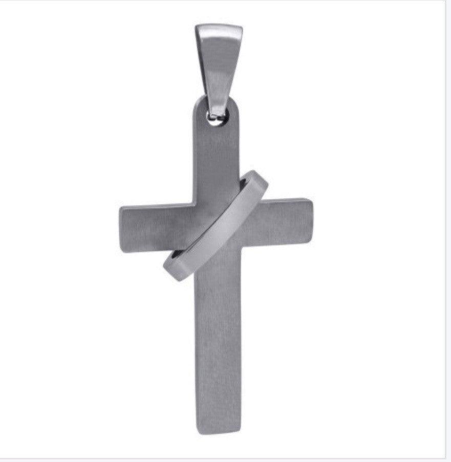 Stainless Steel Lords Prayer Pendant - 22x38mm