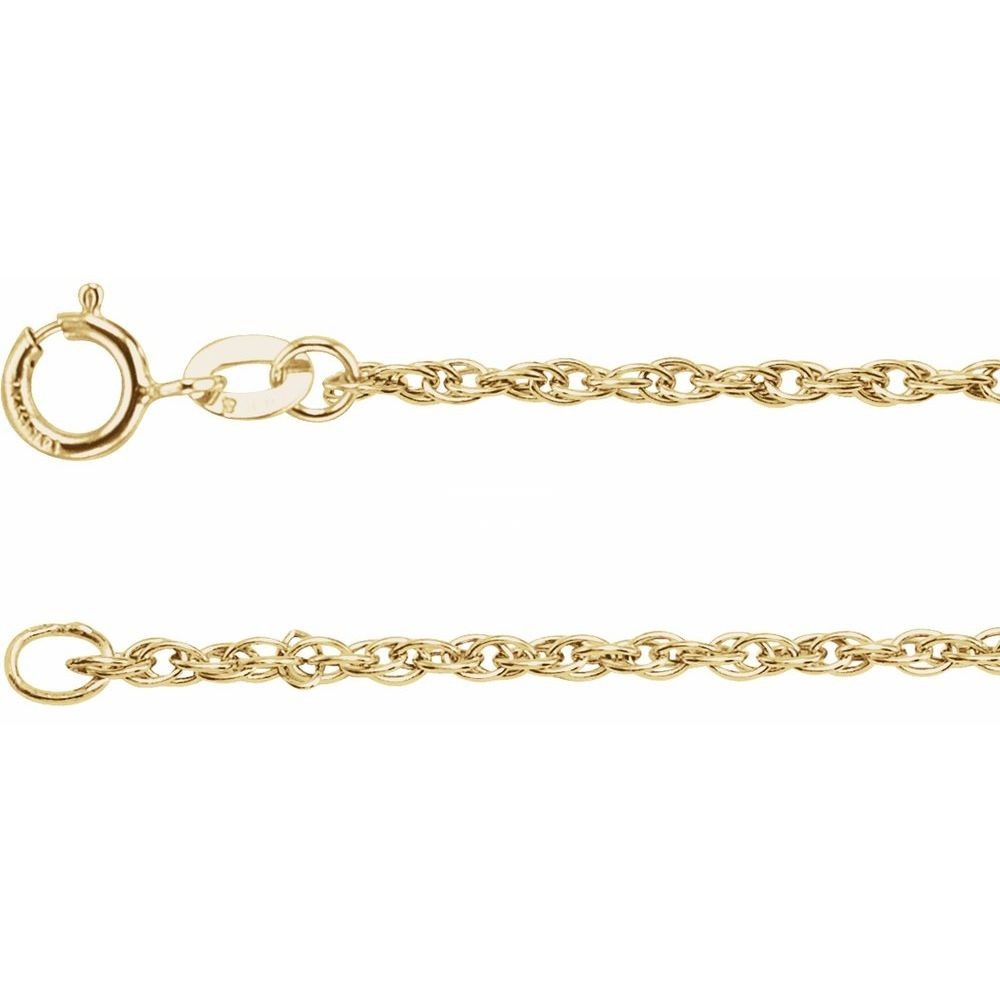 14K Yellow Gold 1.5 mm Rope 24" Chain (2.32 grams)