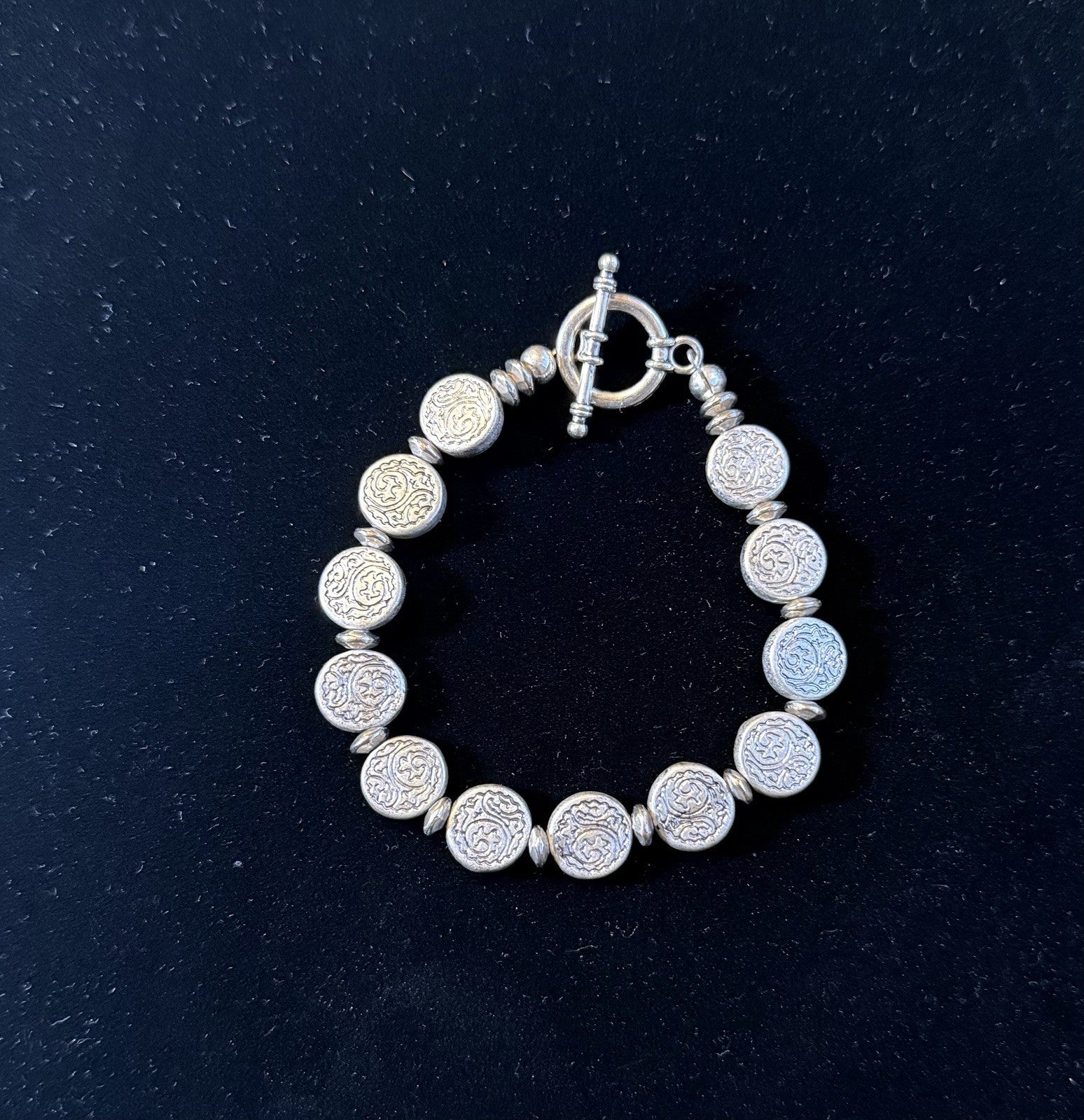 Silver Medallion Link Bracelet 