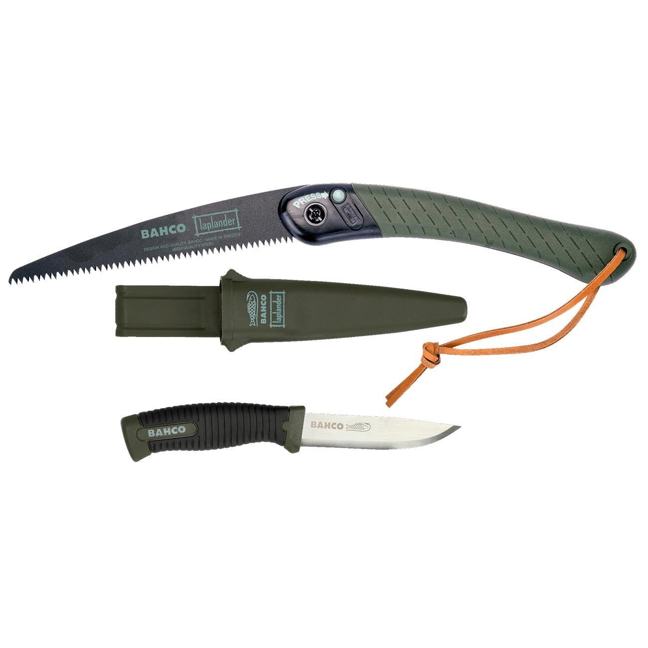 Bahco Foldable Saw and Knife Laplander Set with Dual-Component Handle (2-Piece)