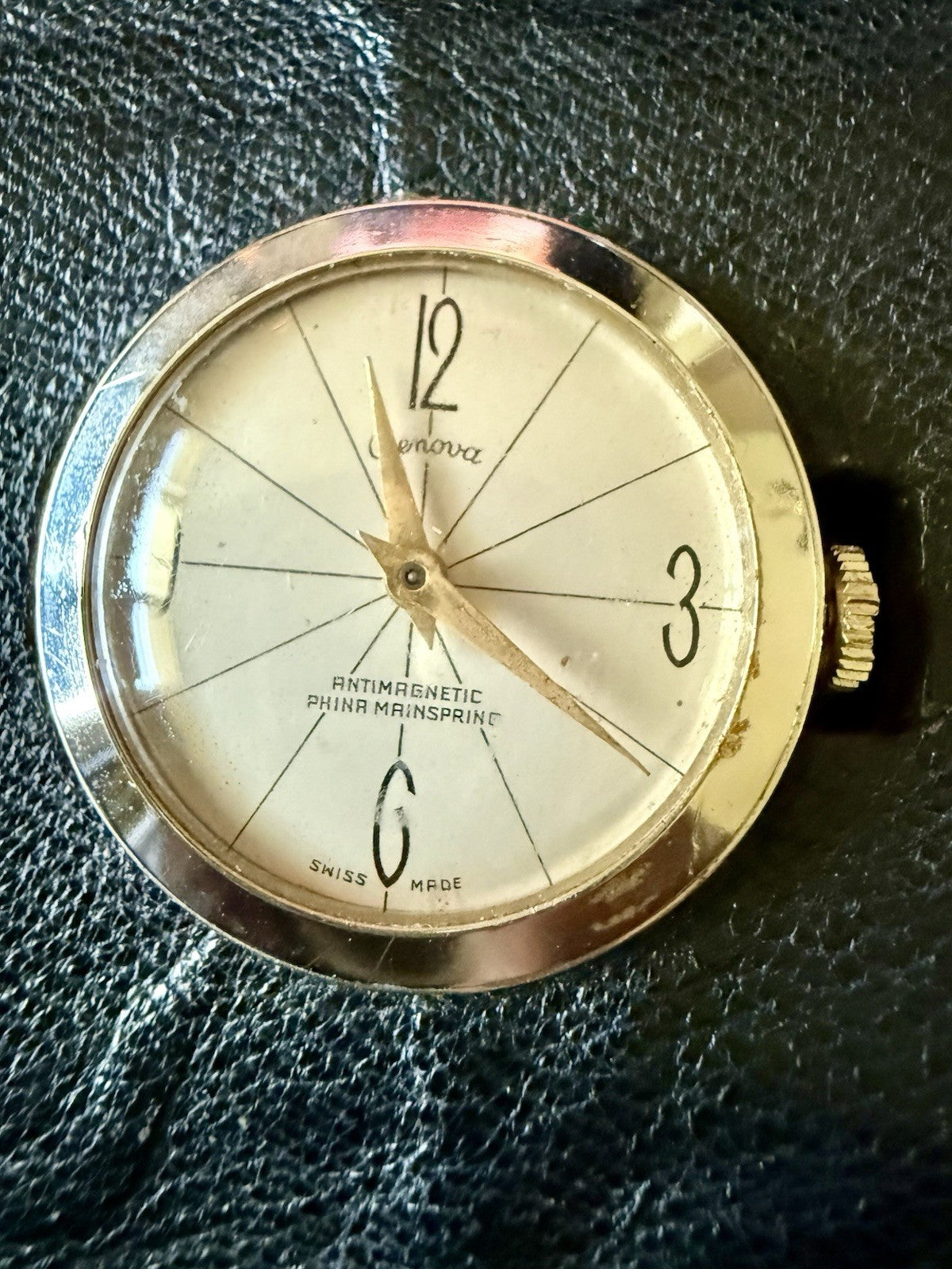 Vintage Moroccan Leather Folding Wallet w/ Swiss Made Genova Watch