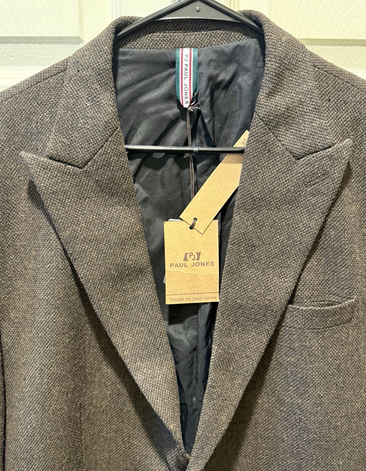 PJ Paul Jones Wool Blend Herringbone Tweed Blazer
