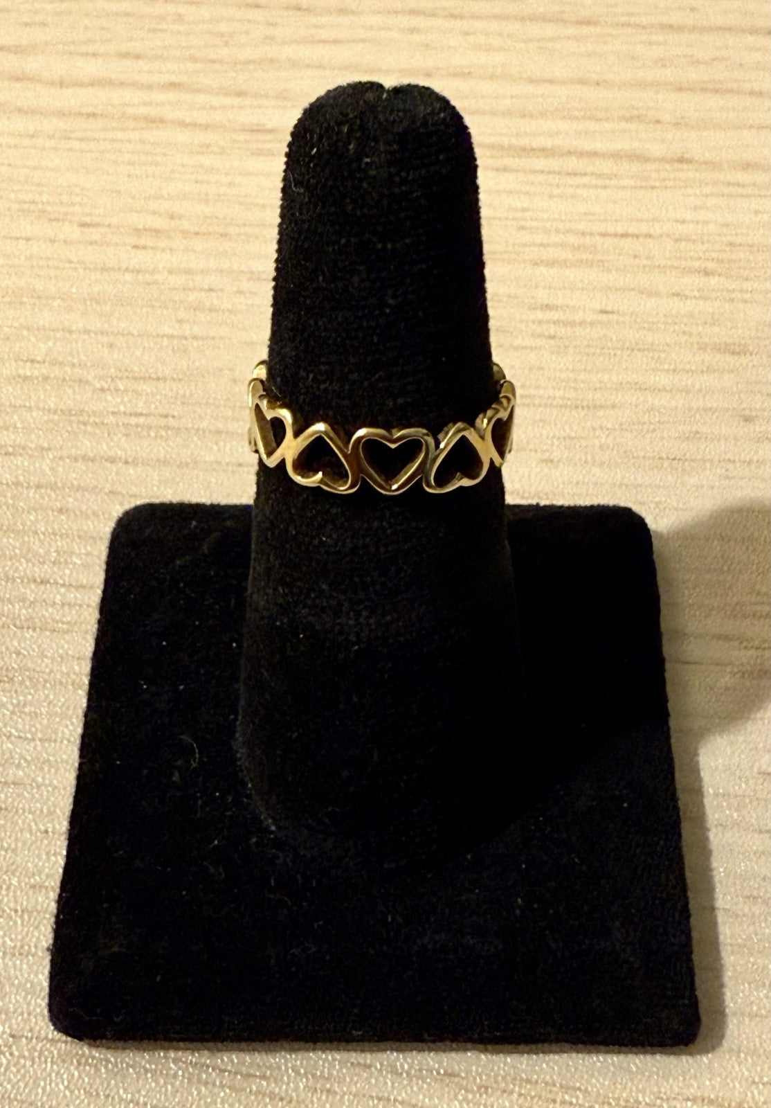 10K Yellow Gold Open Hearts Ring Size 9 (1.8gms)