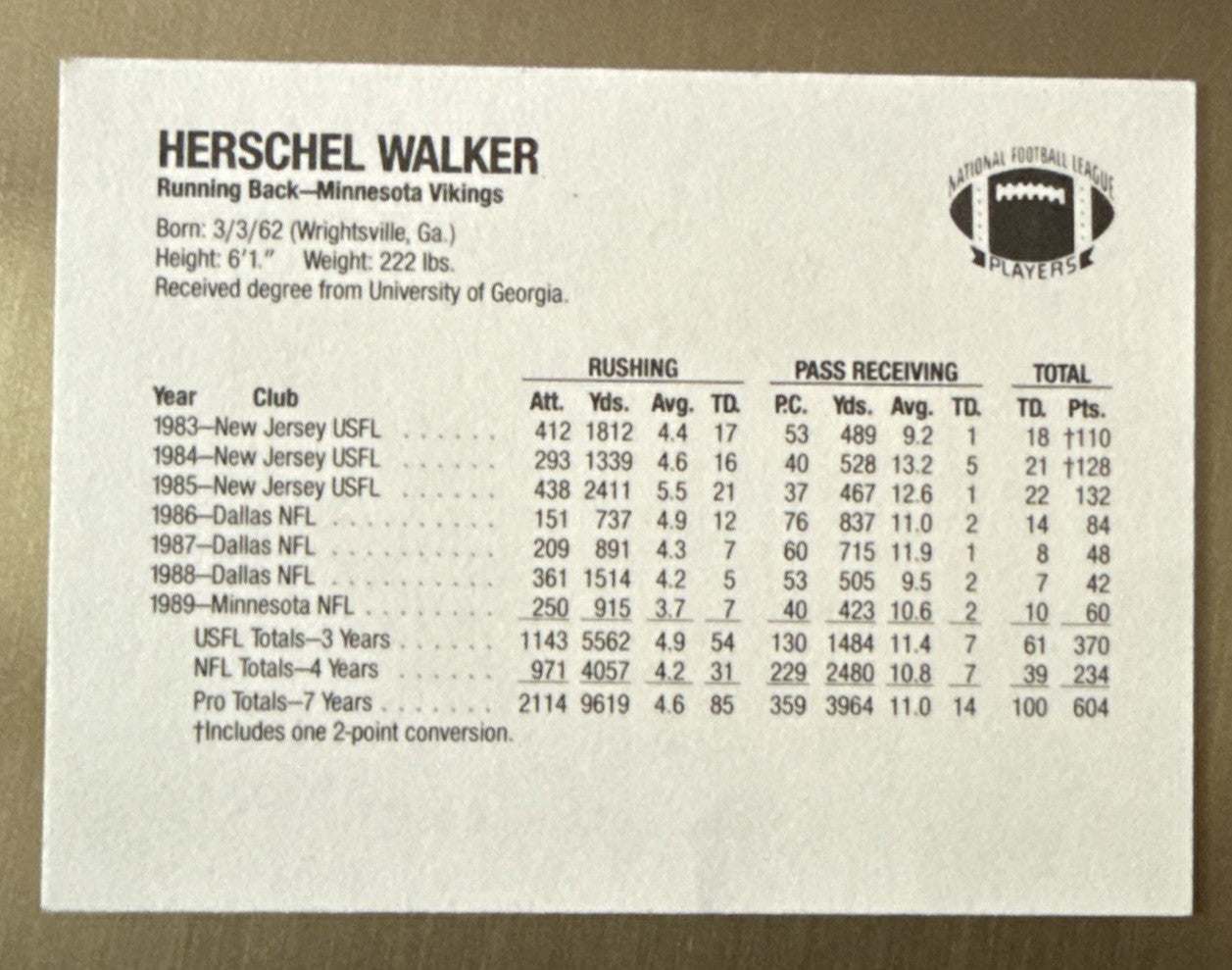 1990 Msa Superstars - Herschel Walker