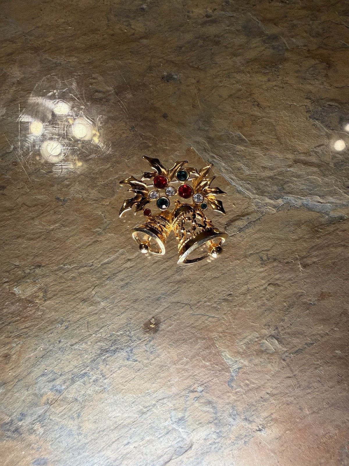 Vintage Avon “Joyous Bell” Gold Tone Christmas Brooch Pin