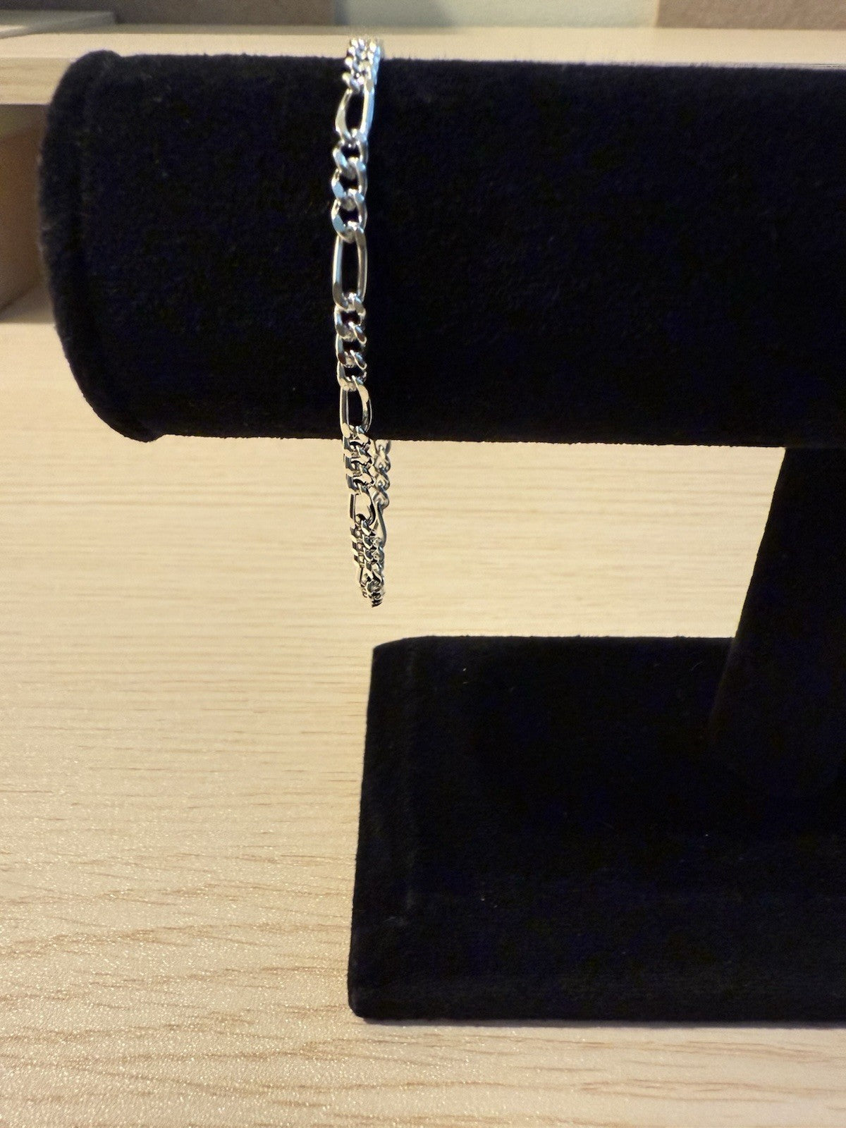 Sterling Silver 3.5mm Figaro Bracelet -7” 
