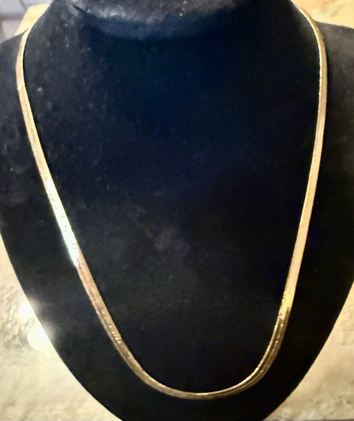 Vintage 10K Gold Plated 20” Herringbone Necklace 