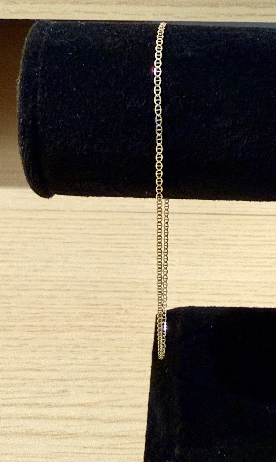 10kt Gold Pave Mariner Bracelet -9” (0.5gms)