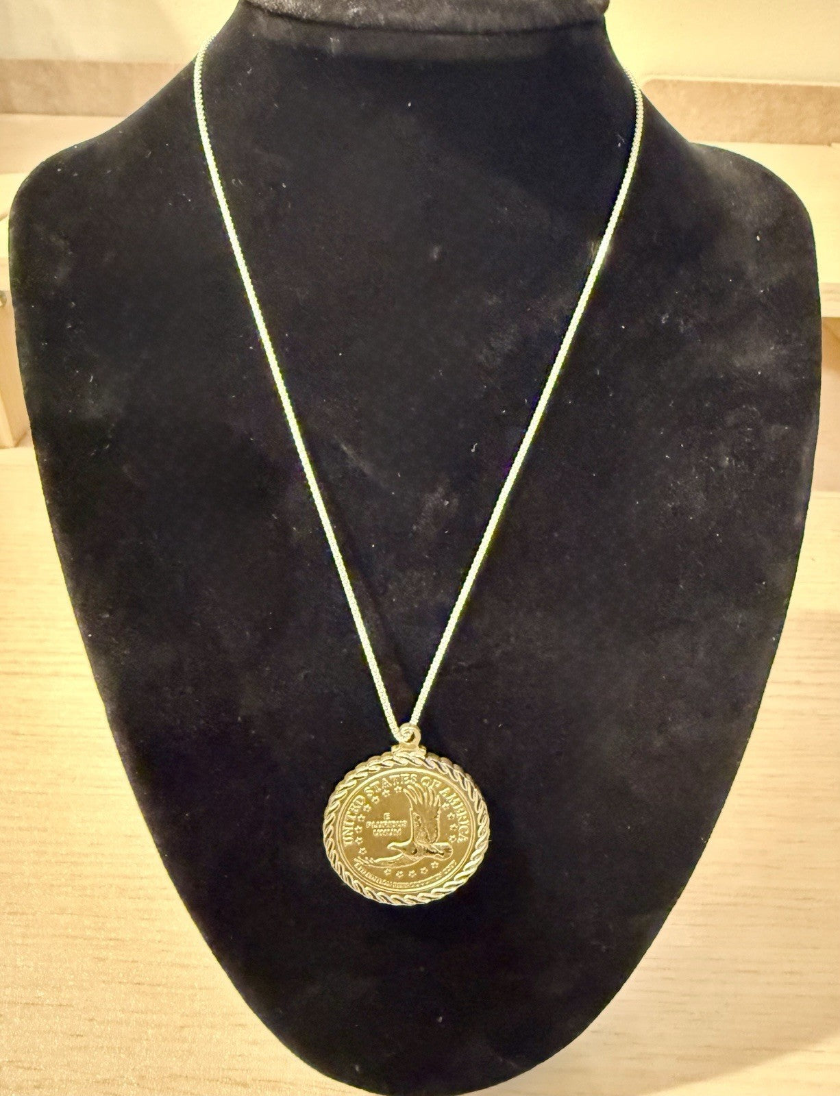 American Indian Relief Council Sacagawea Coin Pendant & Sterling Silver Necklace