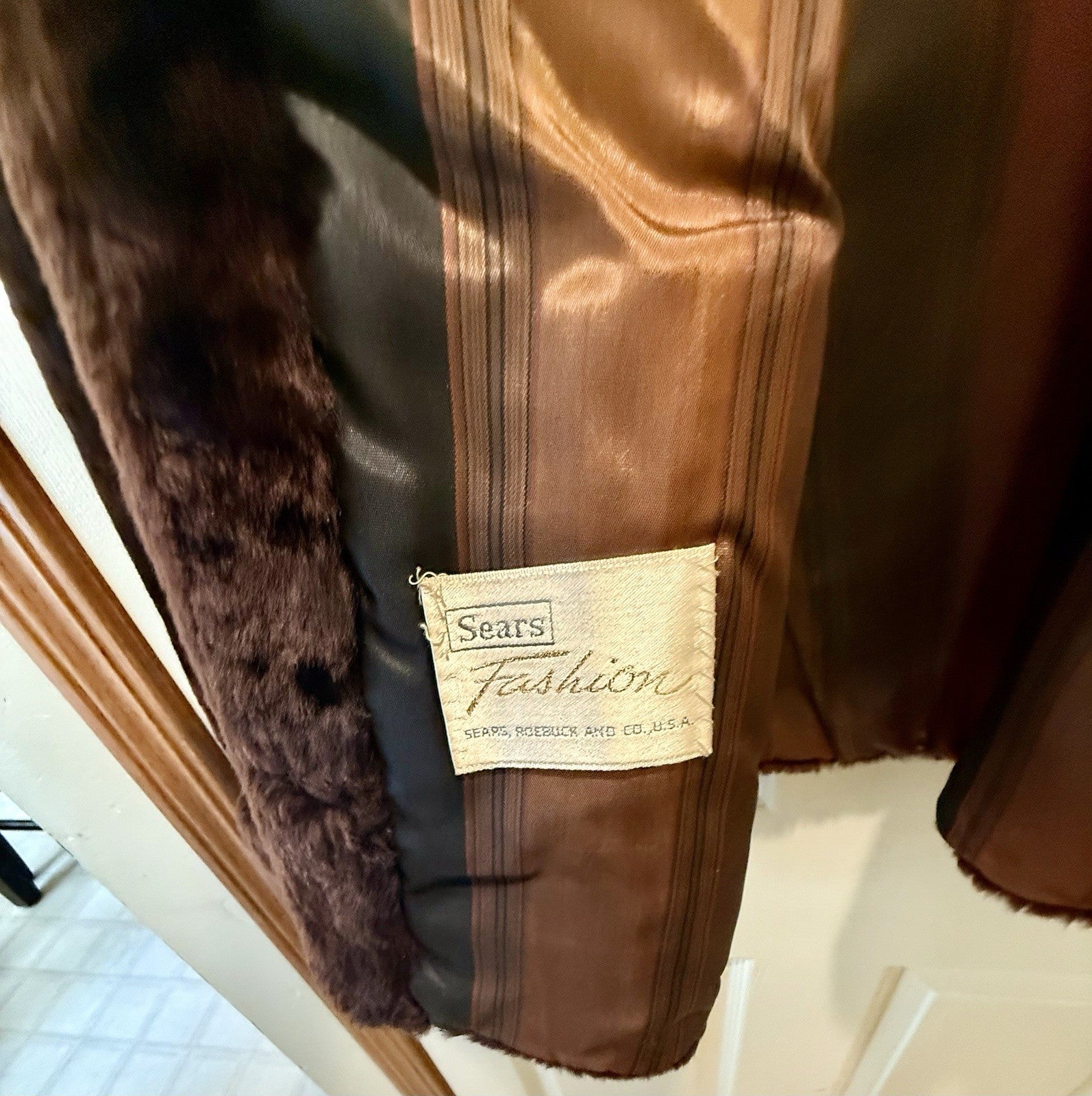 vintage Sears Mouton Fur Coat 