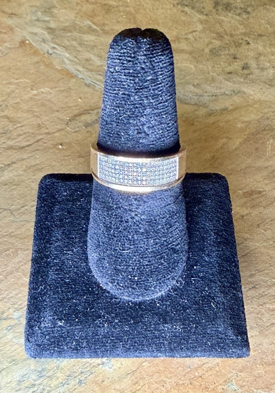 Vintage 10K Yellow Gold Diamond Pave Ring - Size 10 (4.77g)