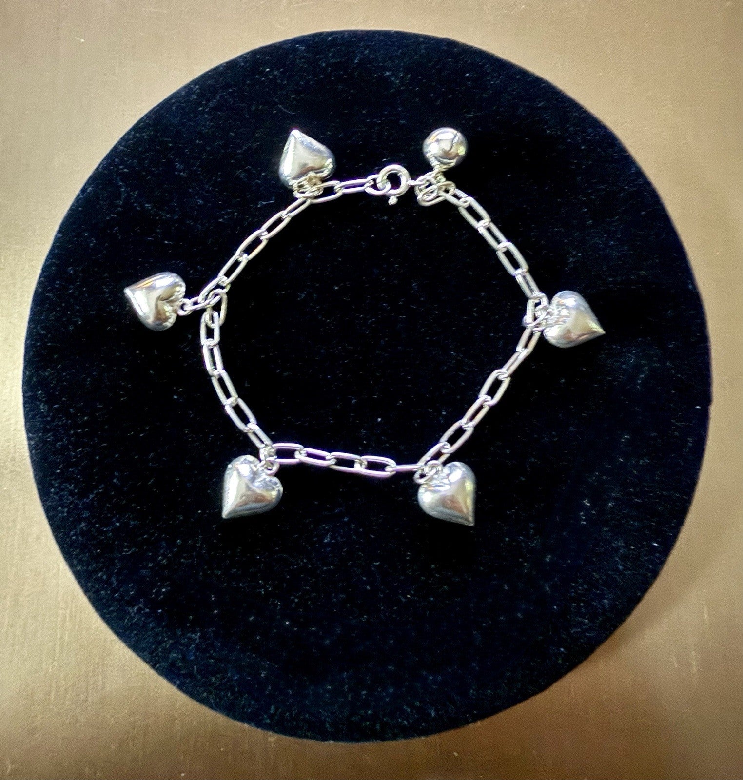 Vintage Sterling Silver Multi Heart  Bracelet Made