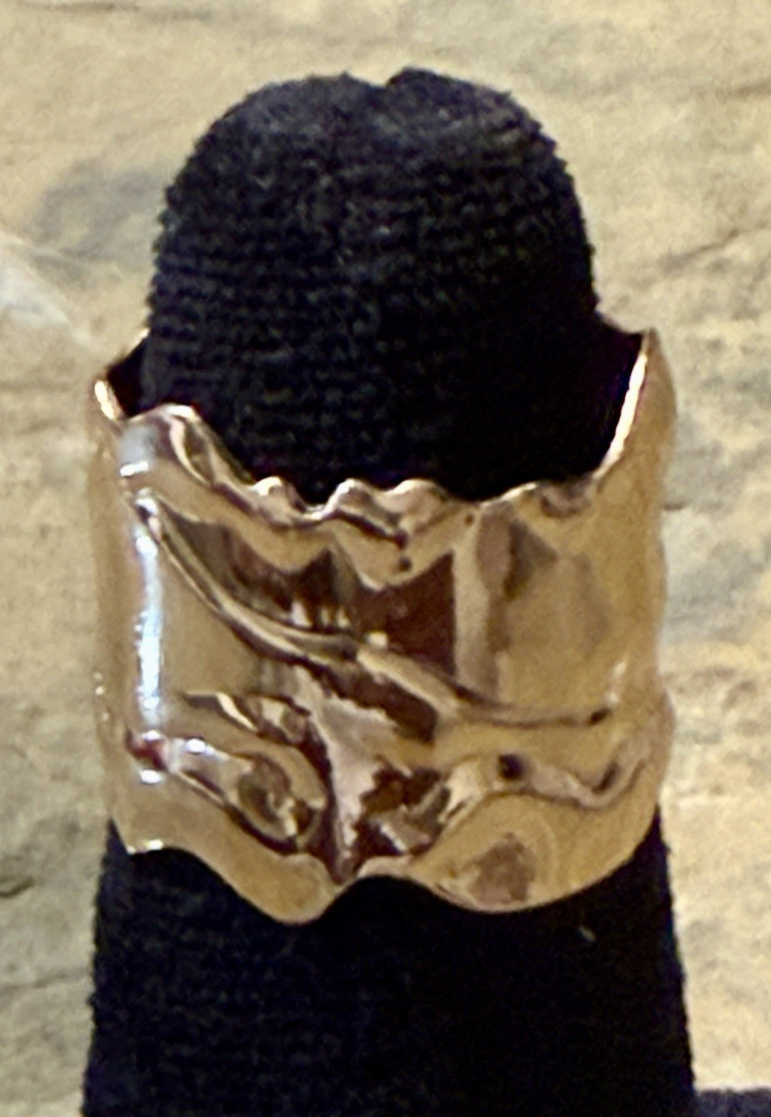 Gold Tone Statement Ring -Size 8