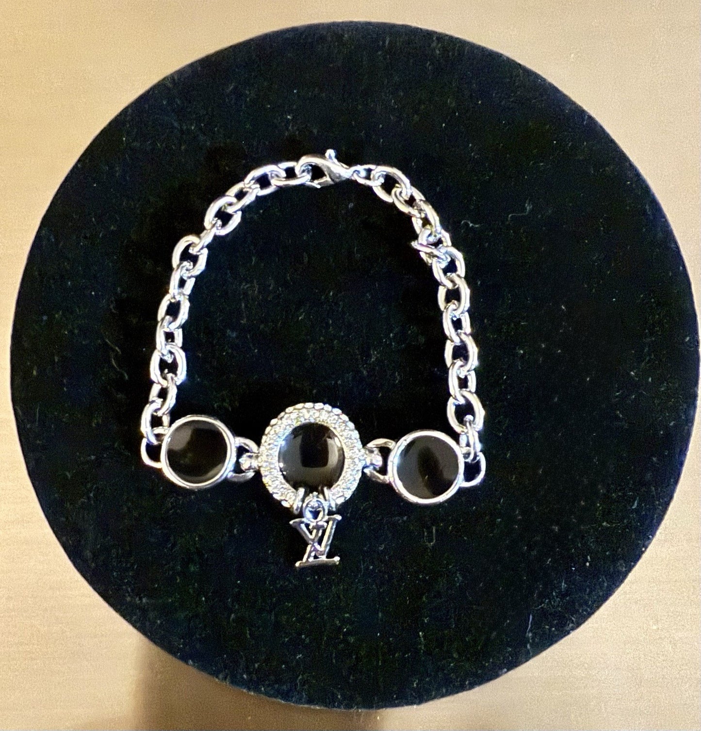 Louis Vuitton Sterling Silver Opal And Diamond Bracelet