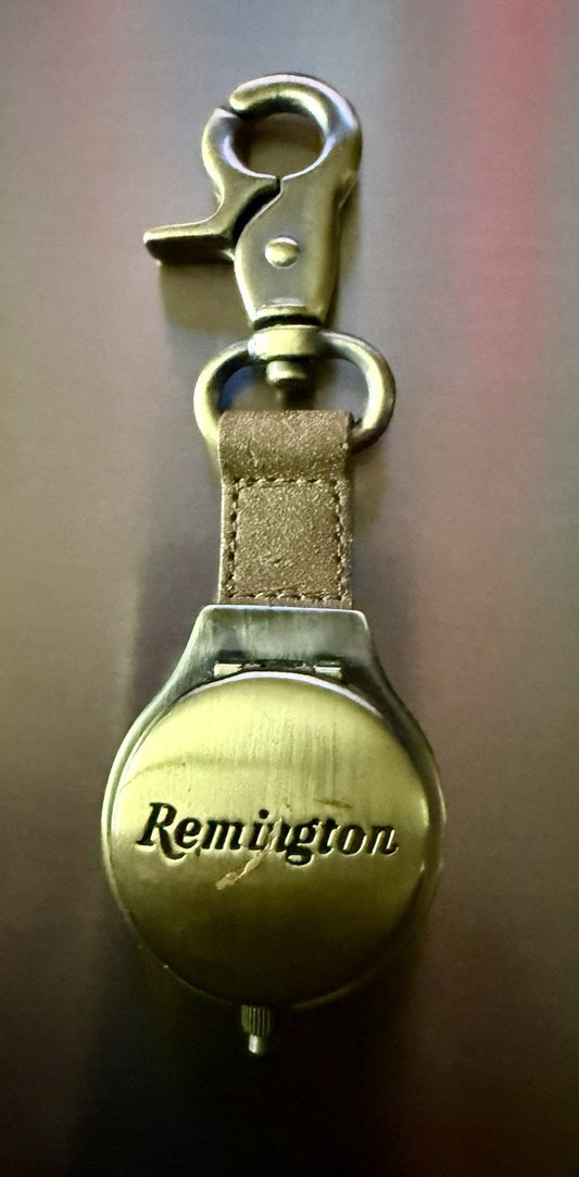Vintage Remington Quartz Metal Clip Pocket Watch in Burnished Brass