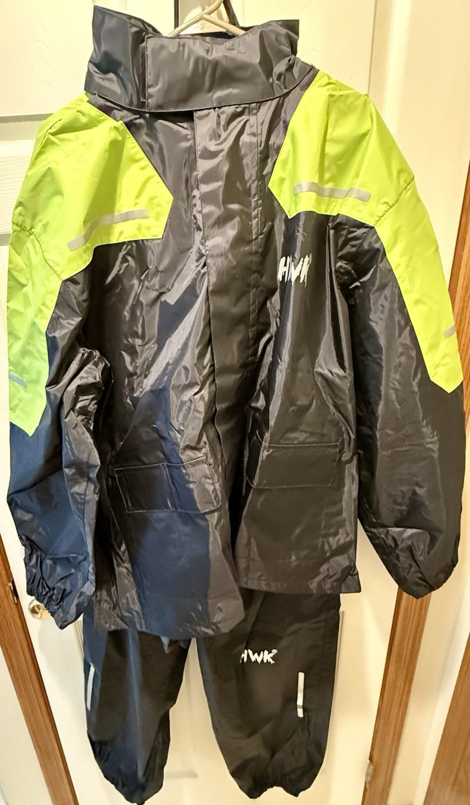 HWK Motorcycle Rain Suit, 2 Piece Waterproof Motorcycle Rain Gear