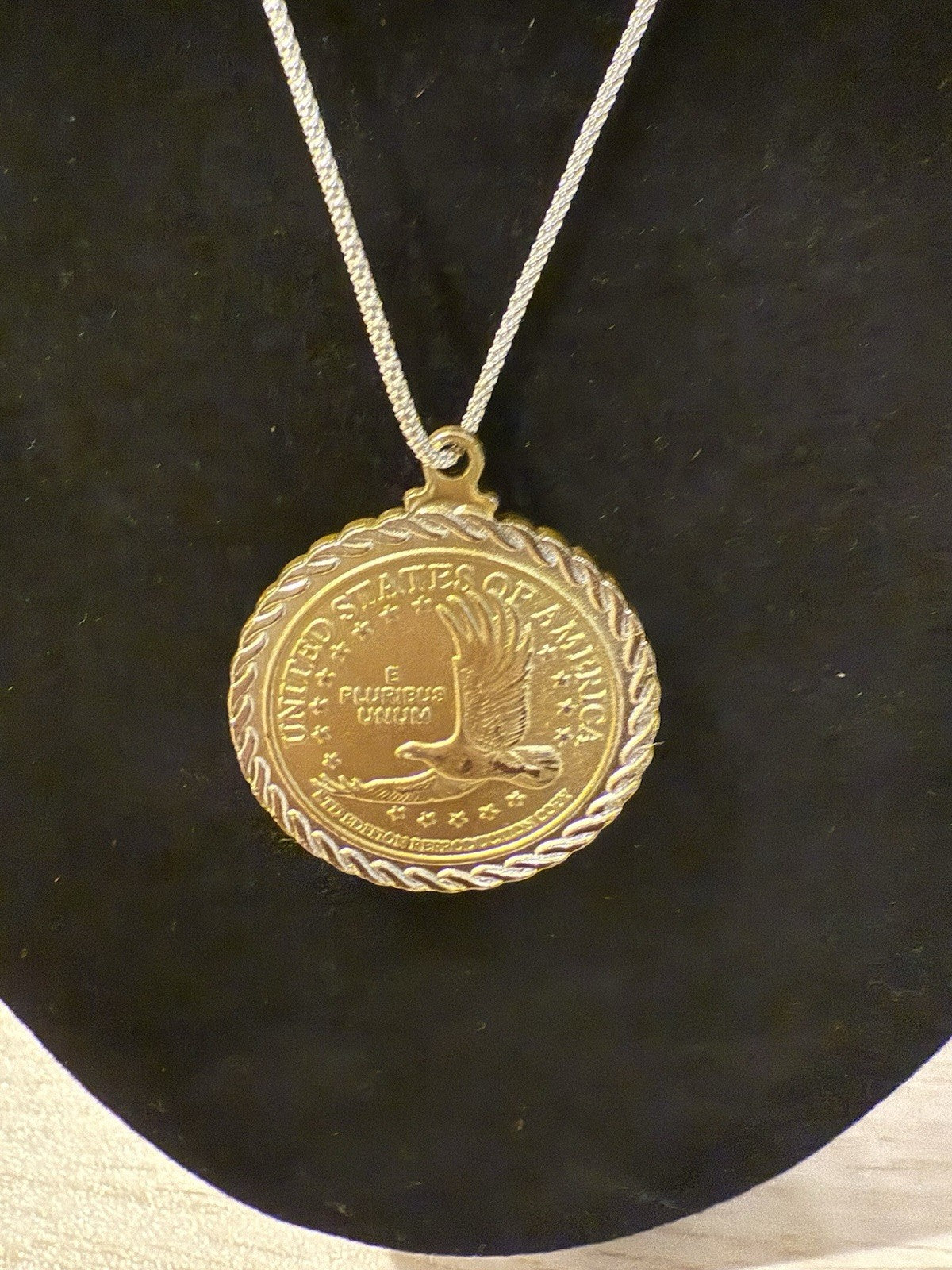 American Indian Relief Council Sacagawea Coin Pendant & Sterling Silver Necklace