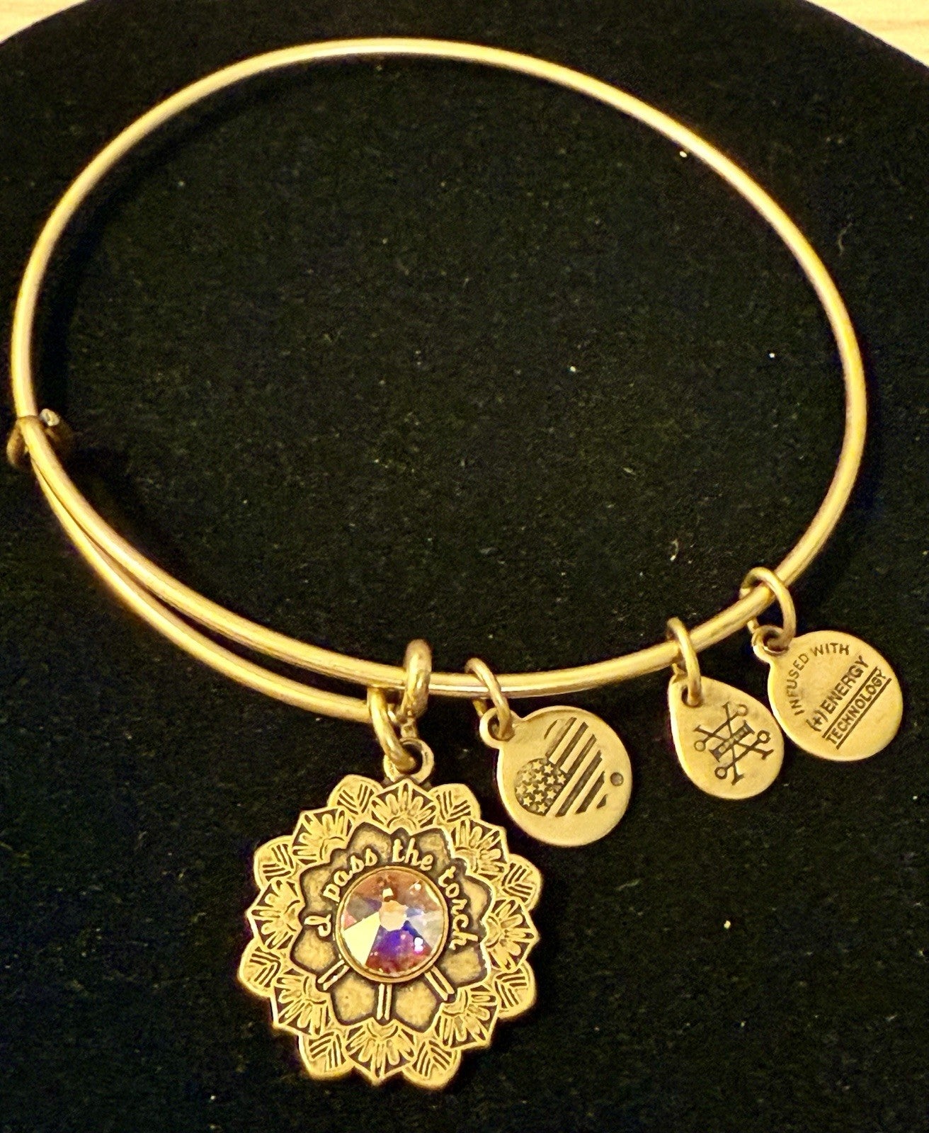 Alex and Ani Gold Mother of the Bride Wedding Charm Bracelet Swarovski NWT