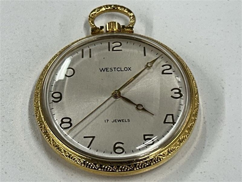 Vintage Engraved Westclox Pocket Watch