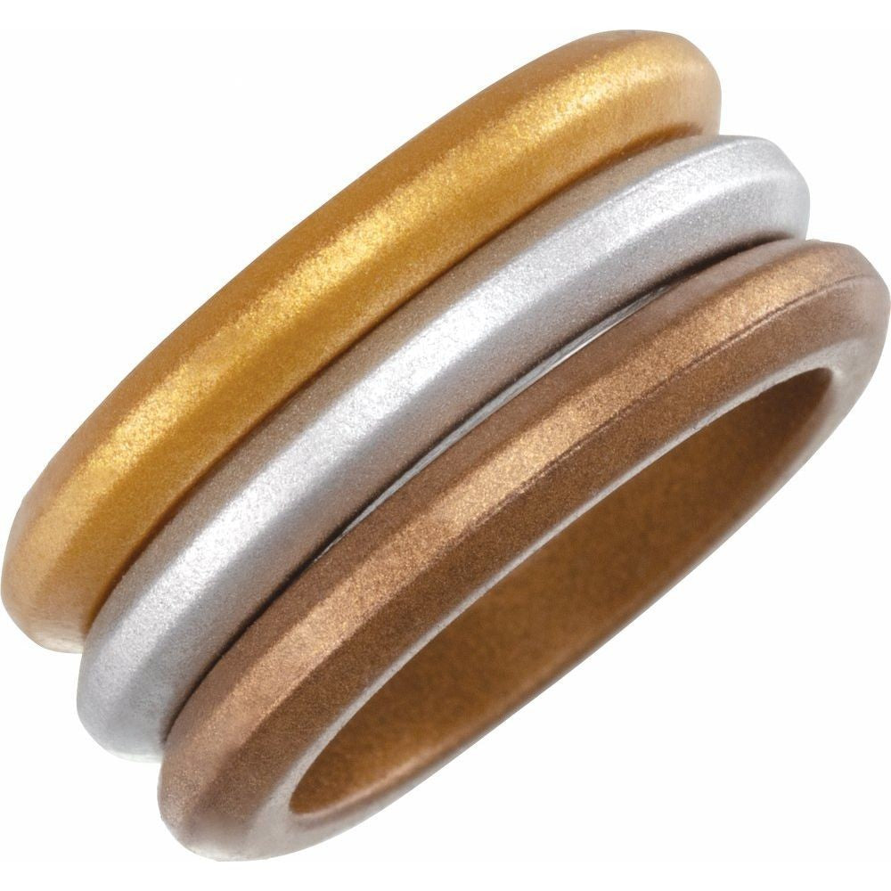 Metallic-Colored Silicone 2.5 mm Silicone Comfort-Fit Band Set Size 8