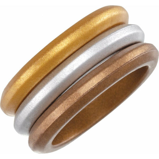 Metallic-Colored Silicone 2.5 mm Silicone Comfort-Fit Band Set Size 8