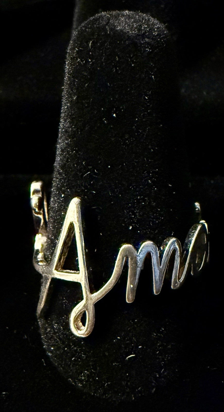 Silver Tone Name Ring - Size 8.5