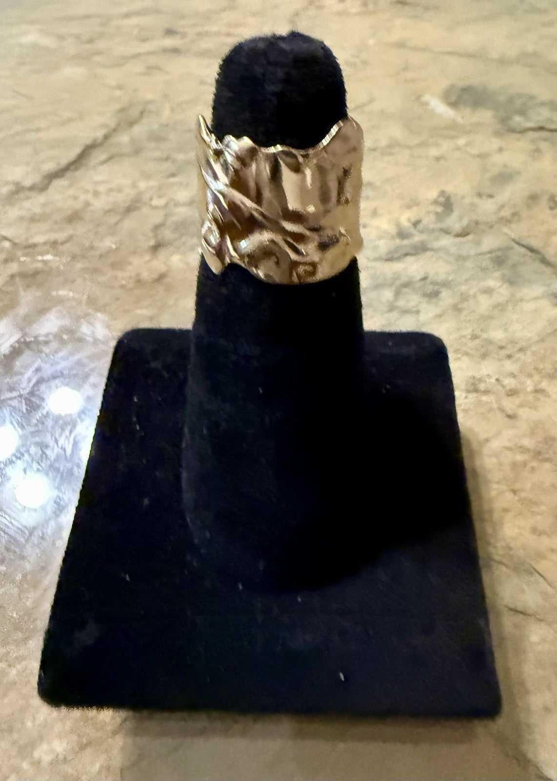 Gold Tone Statement Ring -Size 8