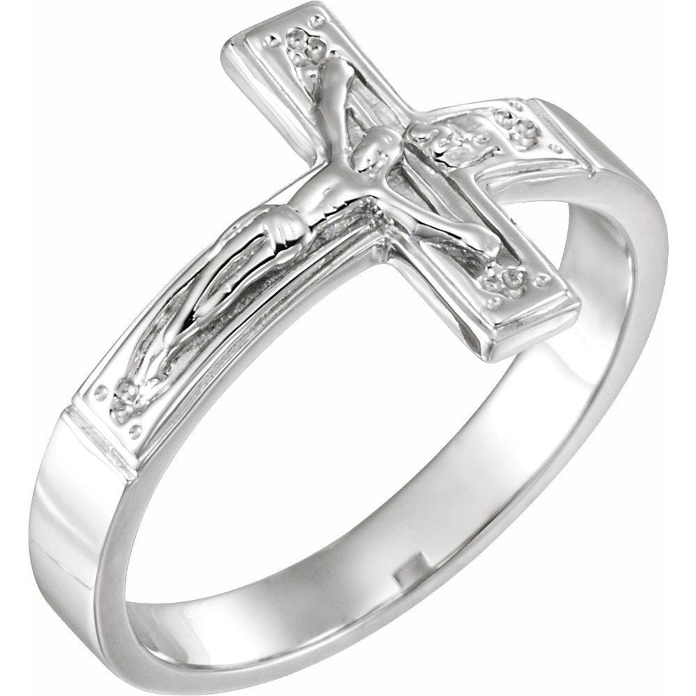 15mm crucifix Ring in Sterling Silver