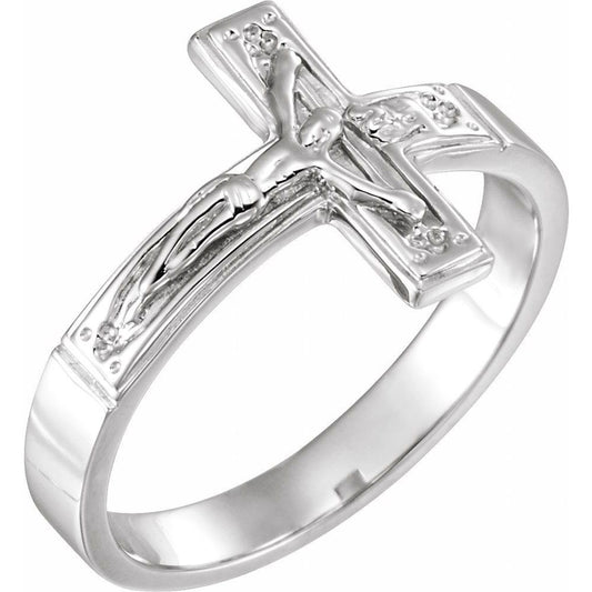 15mm crucifix Ring in Sterling Silver