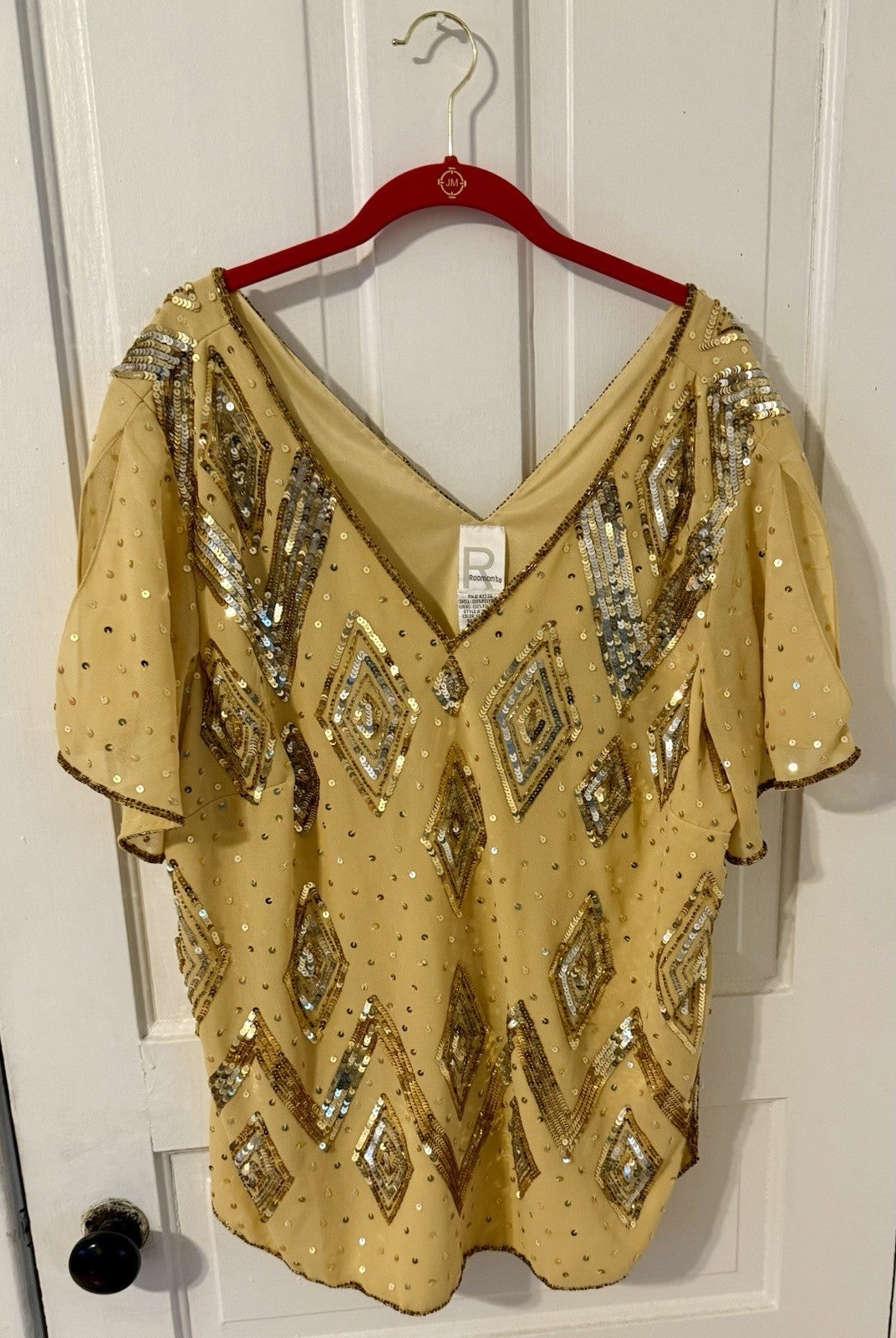 Vintage gold sequin and beaded top by Roman