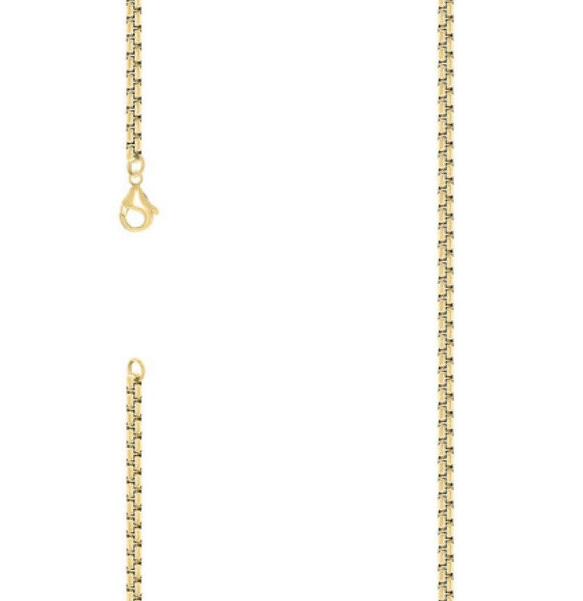 Stainless Steel Yellow Round Box Chain 3mm - Length : 26”