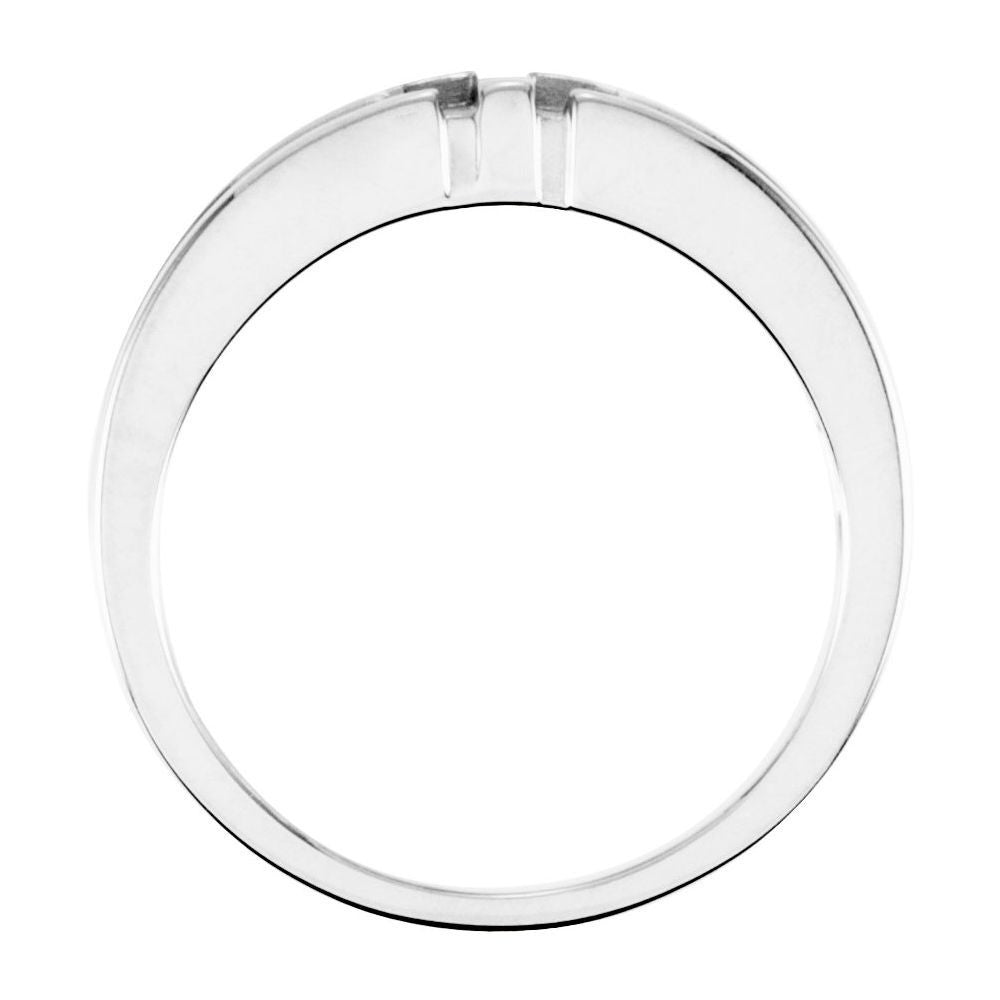 Sterling Silver 8 mm Grooved Cross Band Size 10