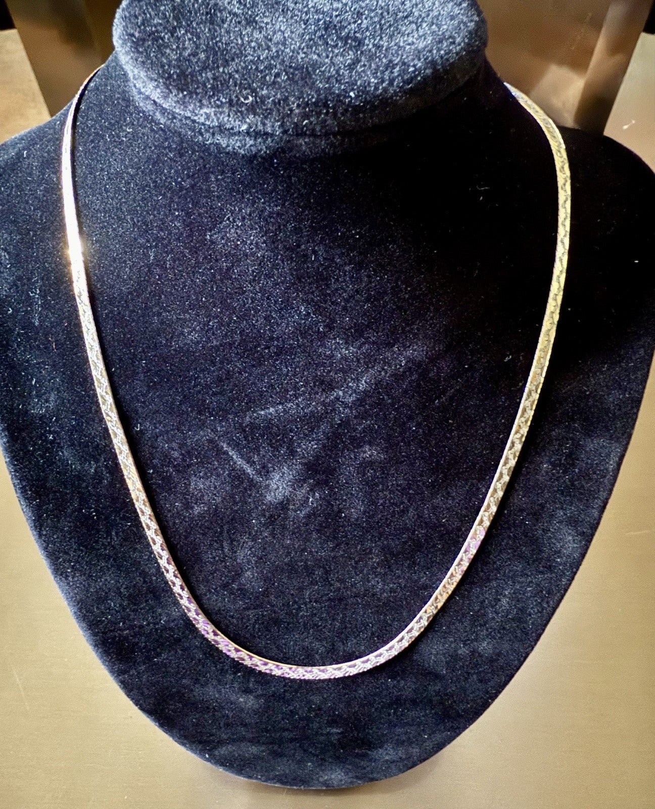 Vintage 925 Sterling Silver 18” Herringbone Necklace 