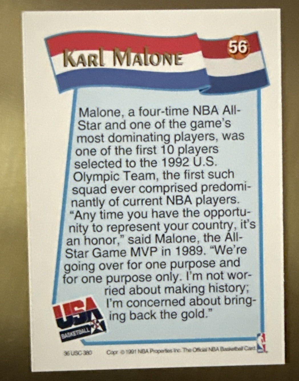 1991-92 Nba Hoops Mcdonald's - Karl Malone #56