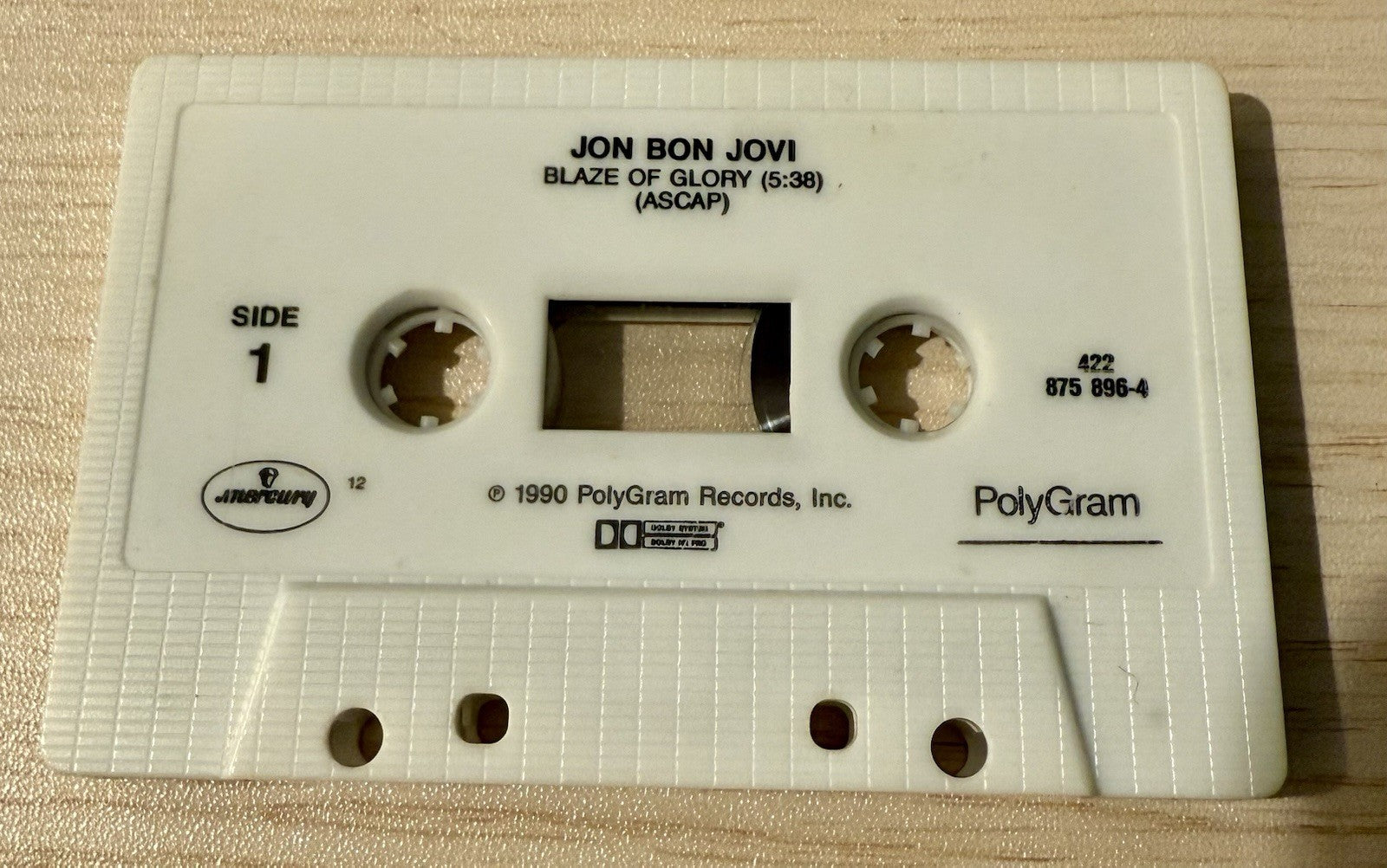Blaze of Glory [Single] by Jon Bon Jovi (Cassette, Aug-1990, Polydor)