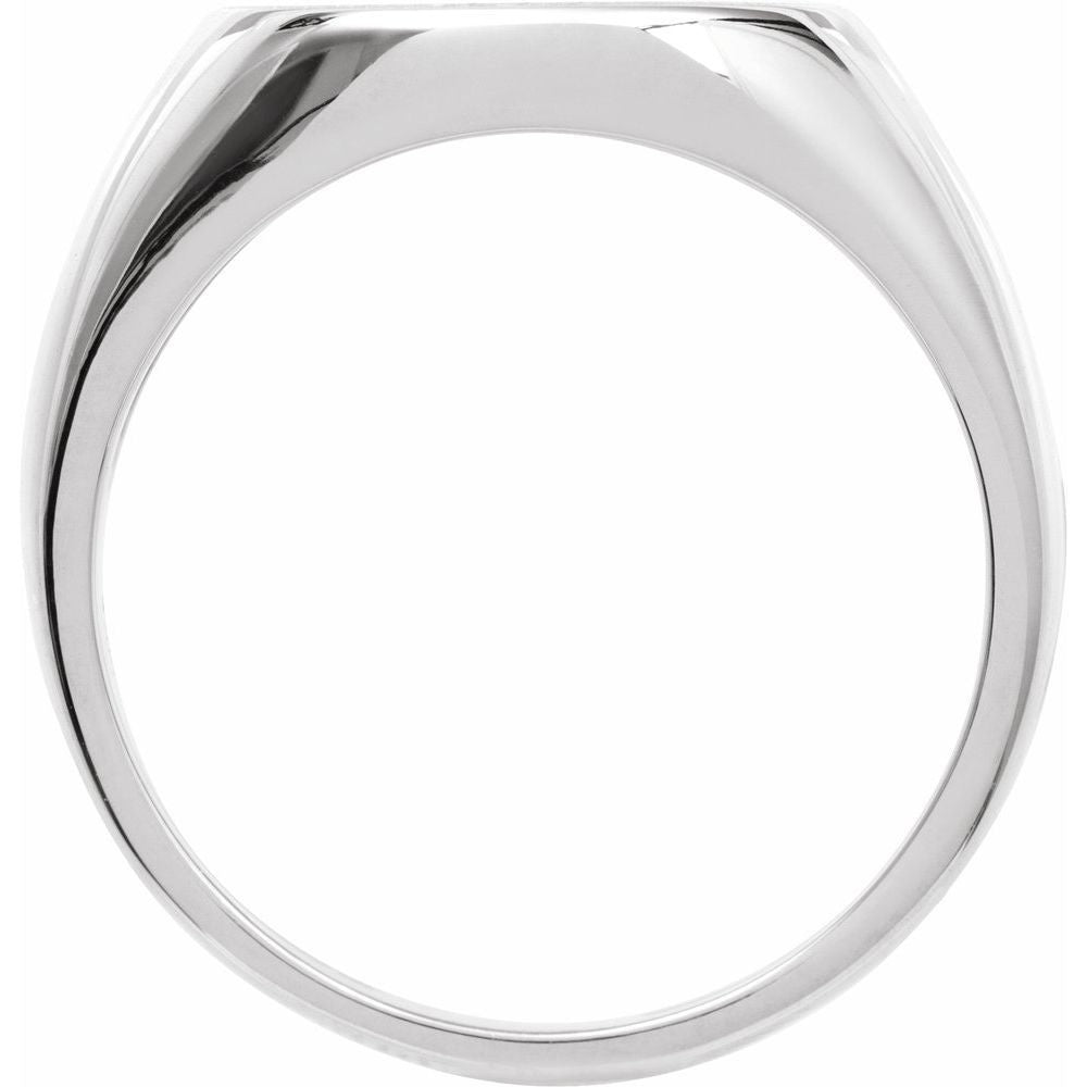 Sterling Silver Compass Signet Ring - Size 10