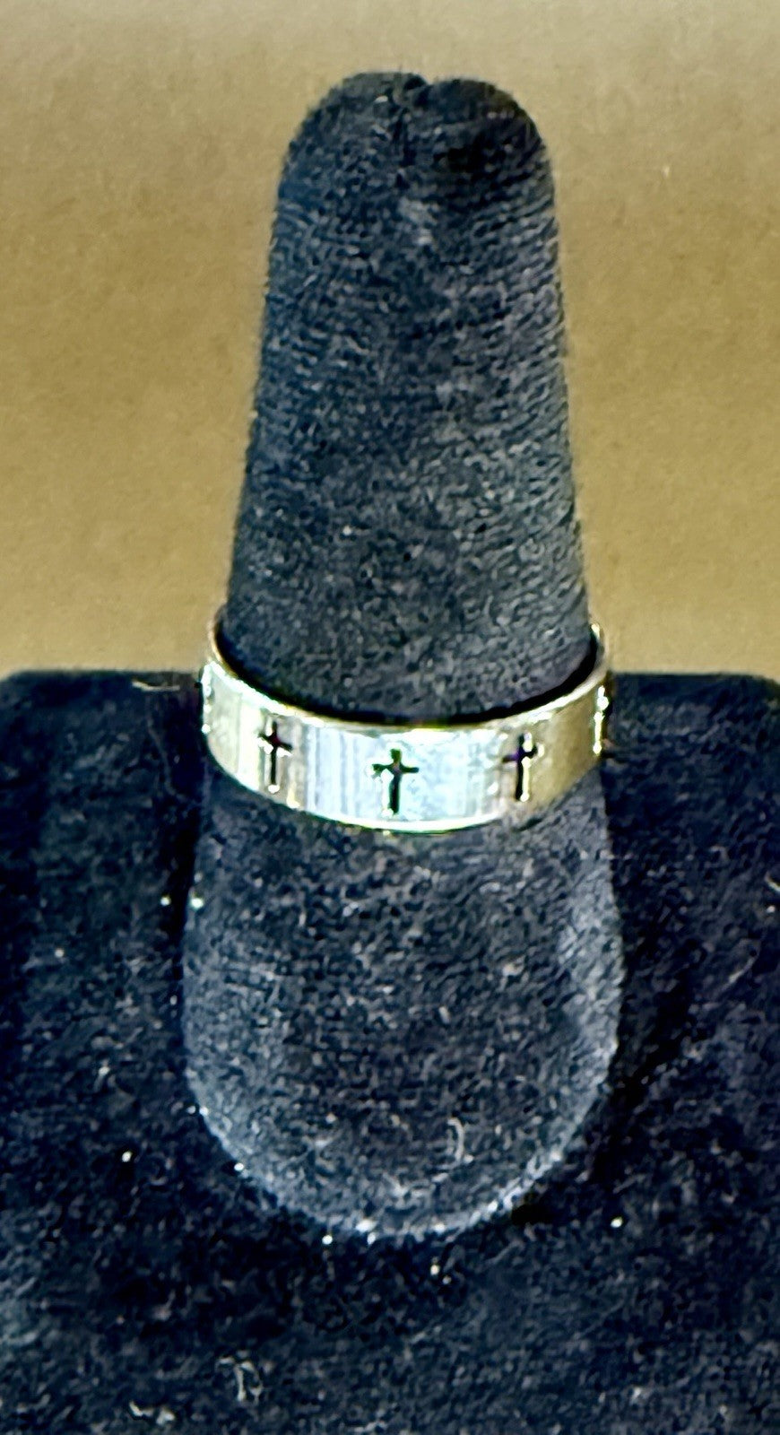 Stainless Steel Cross Ring- Size 11