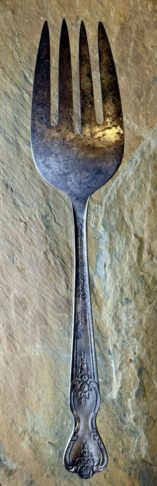 Vintage Wm. Rogers Mfg. Co. Silver Plated Meat Serving Fork