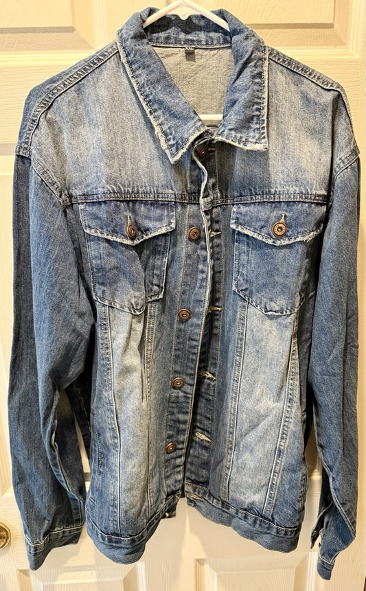 Men’s Retro Style Denim Jacket- Size XXL