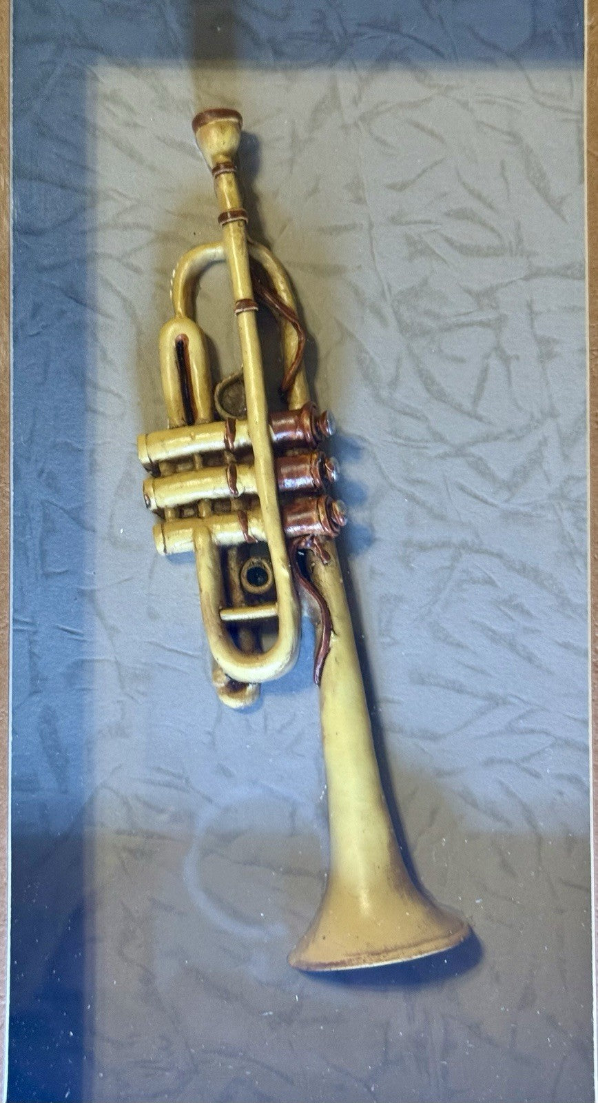 Framed Handmade 3D Trumpet Wall Art