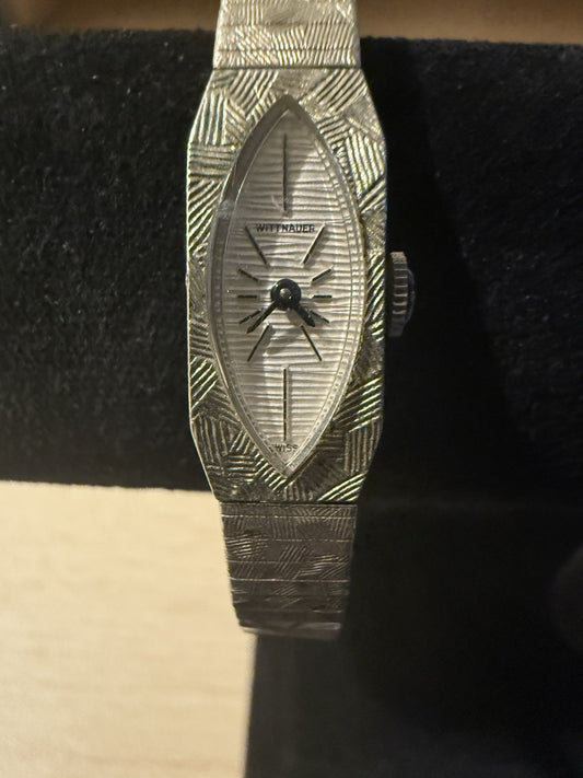Vintage Wittnauer 10K White Gold Plated Watch 
