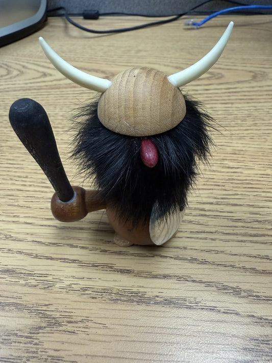 vintage Mid-Century Danish wooden Viking figure, from the 1960s