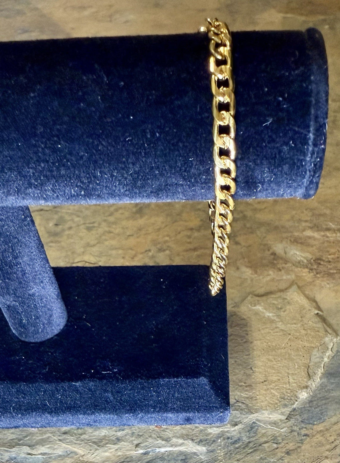 Gold Tone 8” Cuban Link Bracelet 