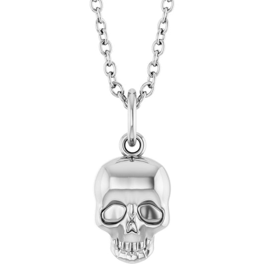 Sterling Silver Skull 18" Necklace