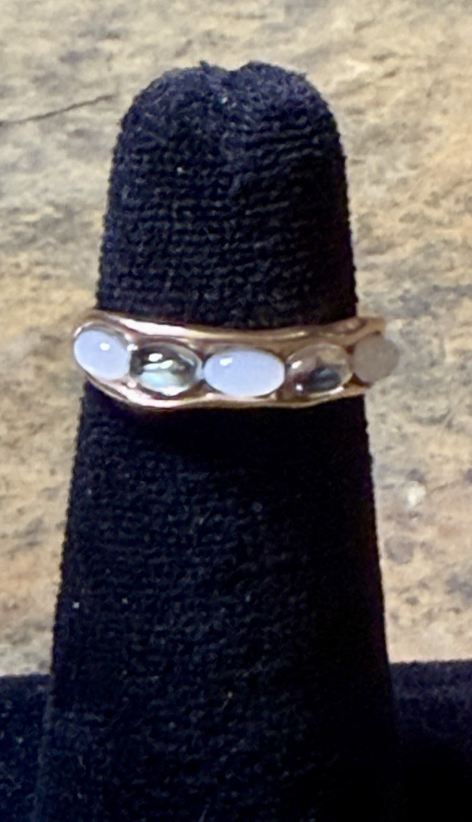Gold Tone Moonstone Ring- Size 6