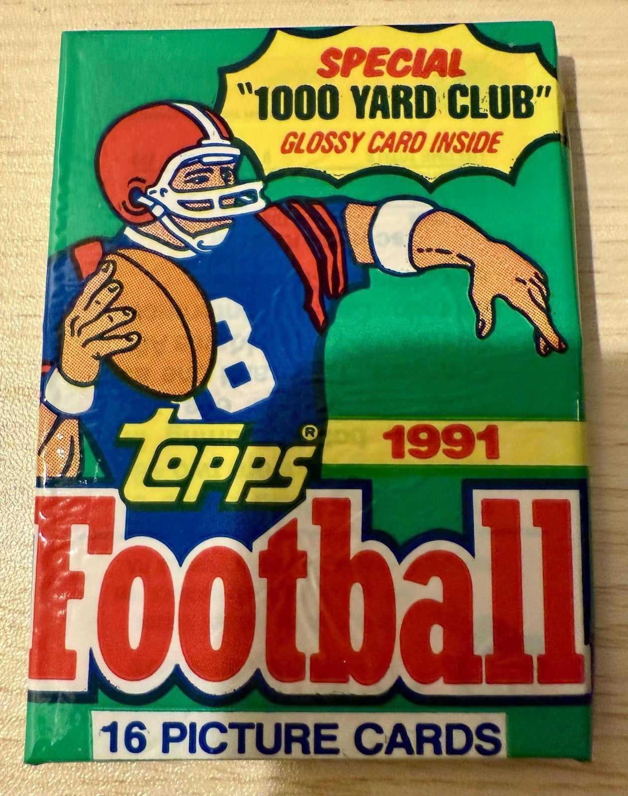 1991 Topps Football Factory Sealed 16 Card Wax Pack (1) ONE Pack
