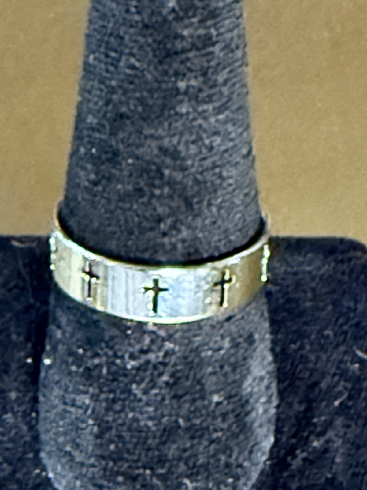 Stainless Steel Cross Ring- Size 11