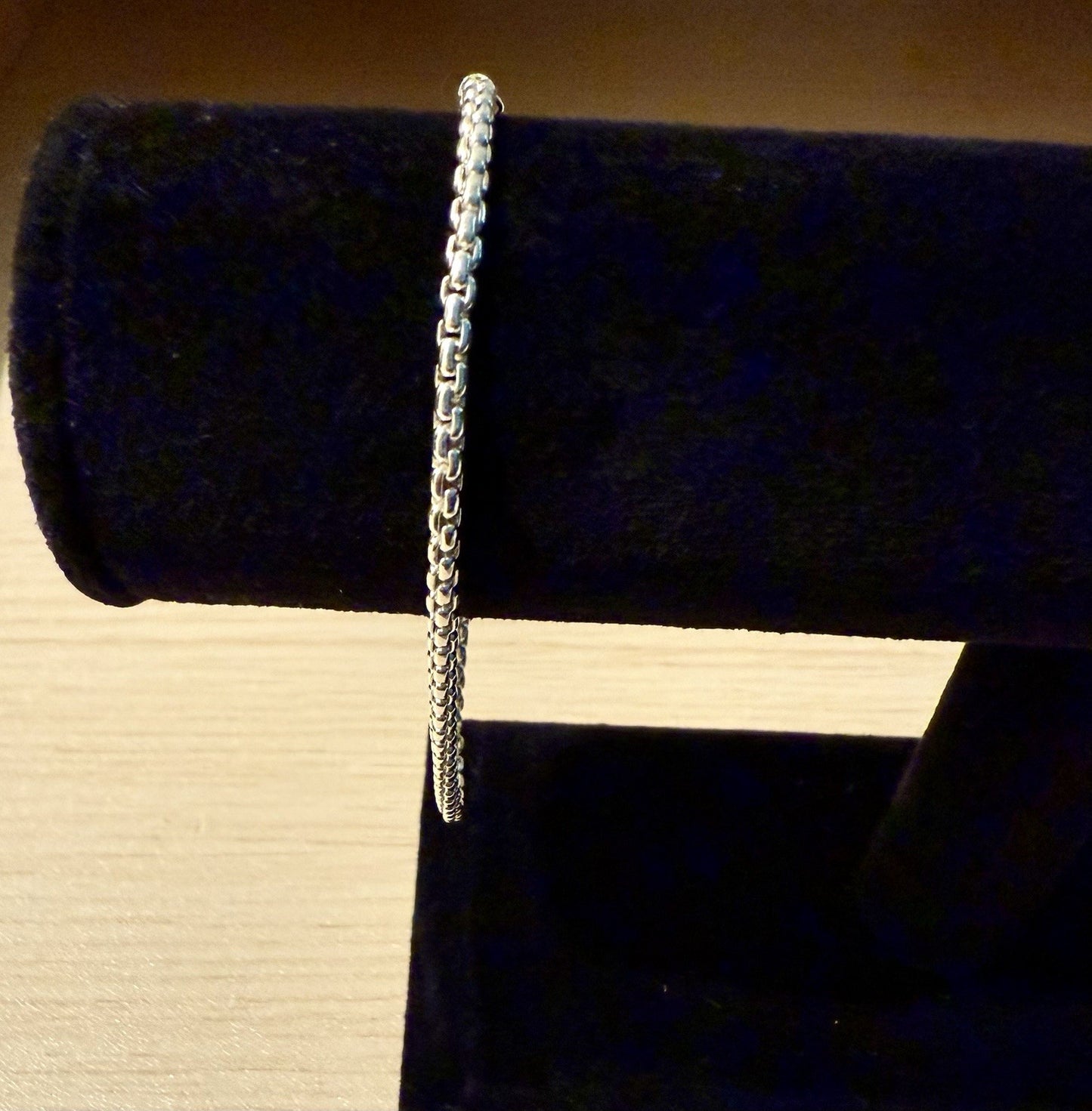 Sterling Silver Rounded Box Chain Bracelet- 8” - 2.6mm